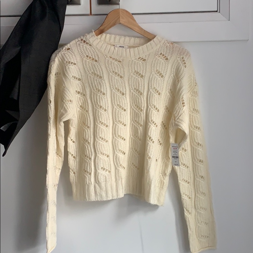 Beige Short Knit Sweater